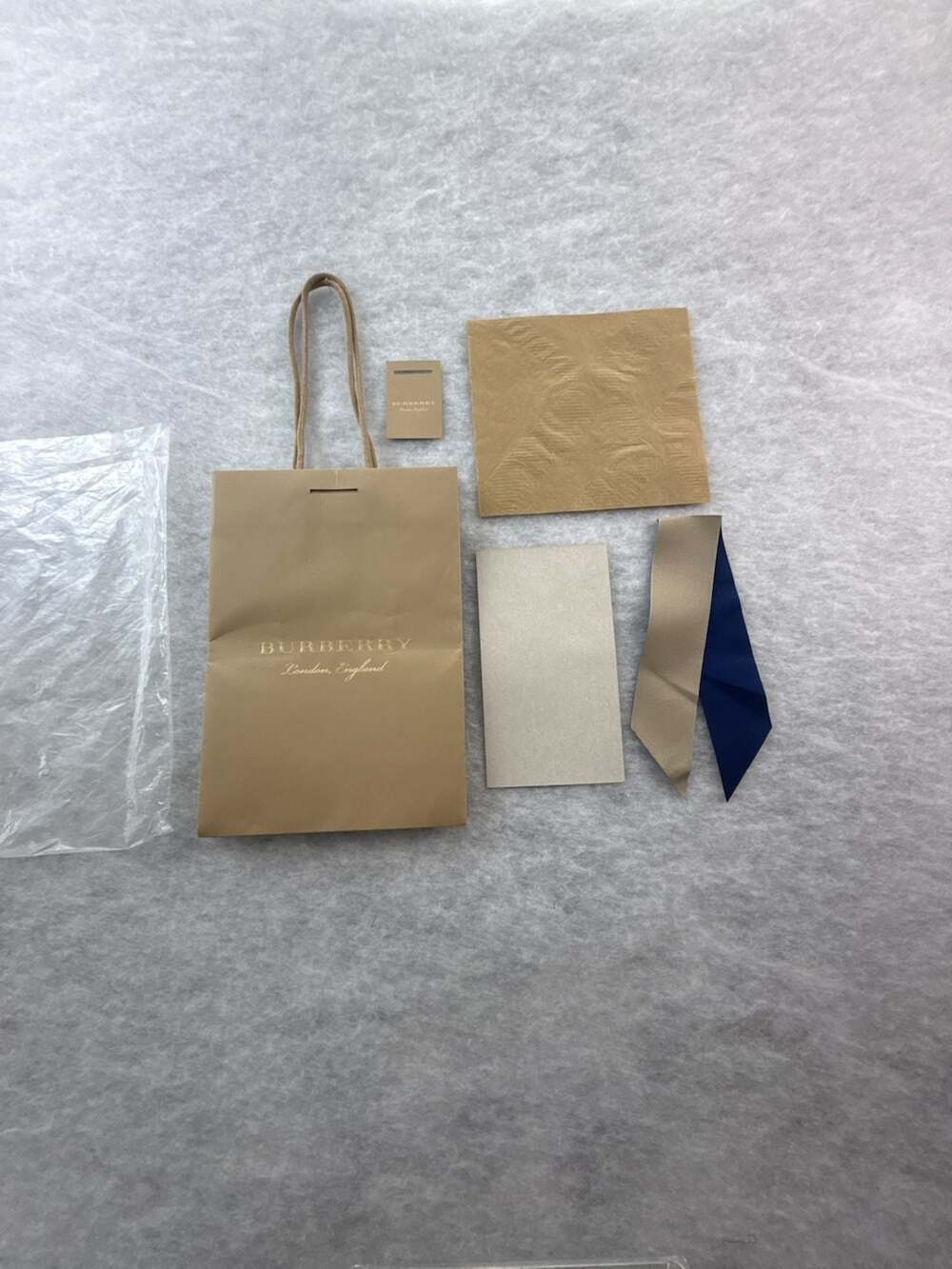 Authentic Burberry London England Store Gift Bag and Accessories Packaging Set